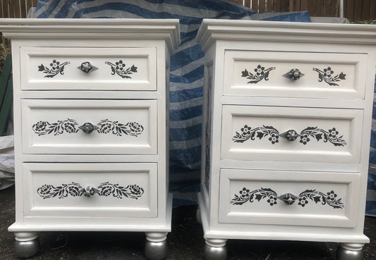 Black and White Bedside Cabinets