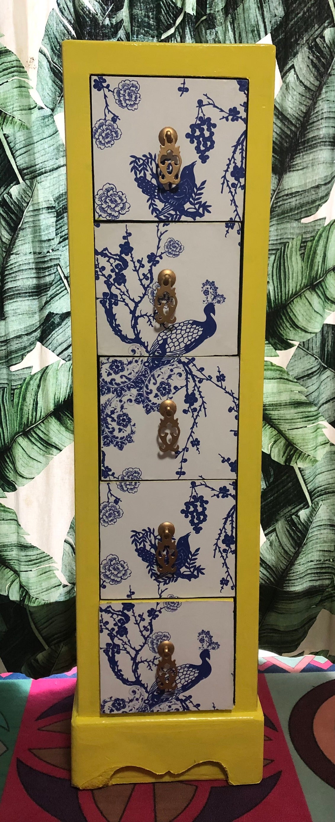 Chinoiserie Peacock Bedroom Suite Chinese Small drawer Unit